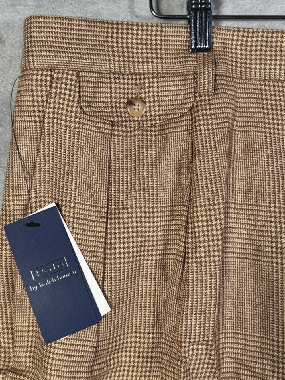 Polo Ralph Lauren Pants Mens 36x30 Brown Glen Plaid Whitman Chino Relaxed $298